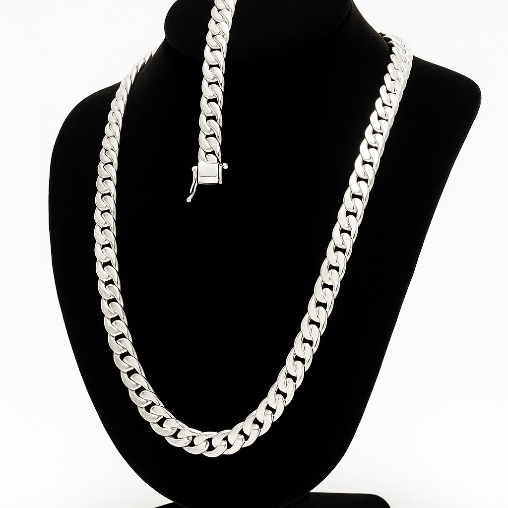 Set Lomo de Corvina 10 mm — Cadena y Pulsera Plata 950 - nativosjewelry