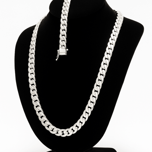 Set Lomo de Corvina 10 mm — Cadena y Pulsera Plata 950 - nativosjewelry
