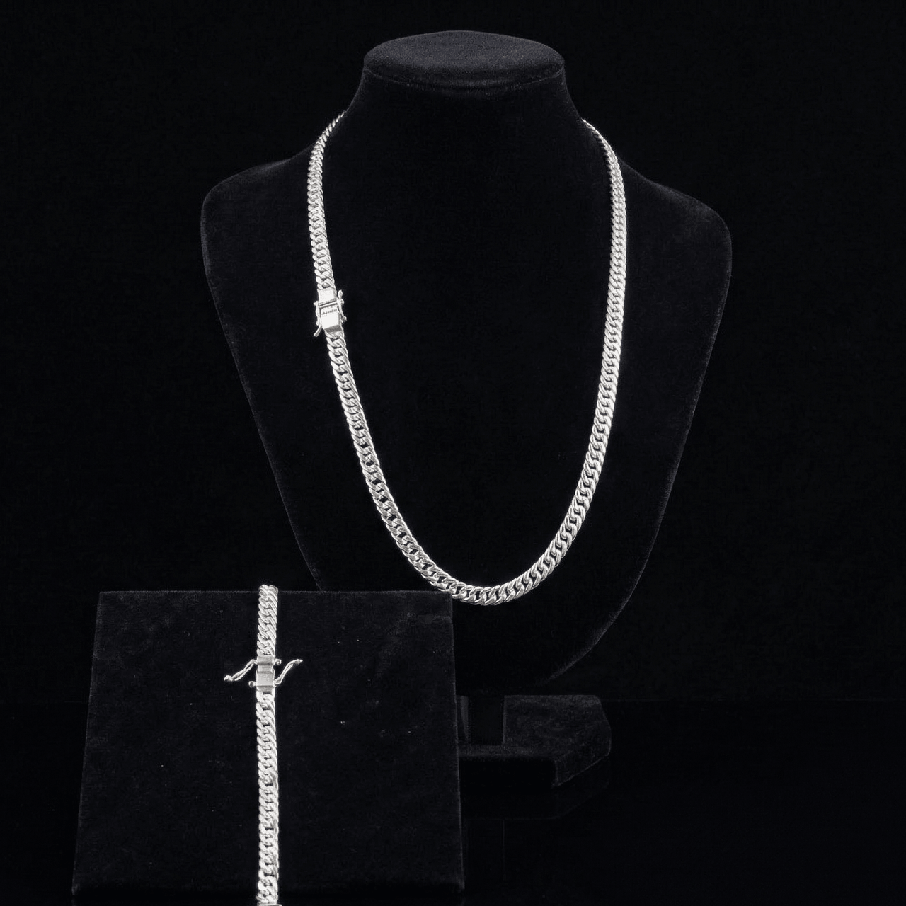 Set Malla 4 mm — Cadena y Pulsera Plata 950 - nativosjewelry