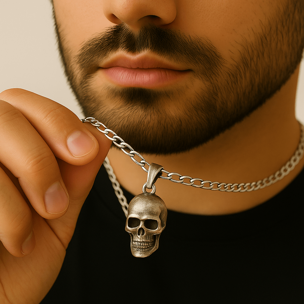 Collar Skull de Plata ley 950 - nativosjewelry