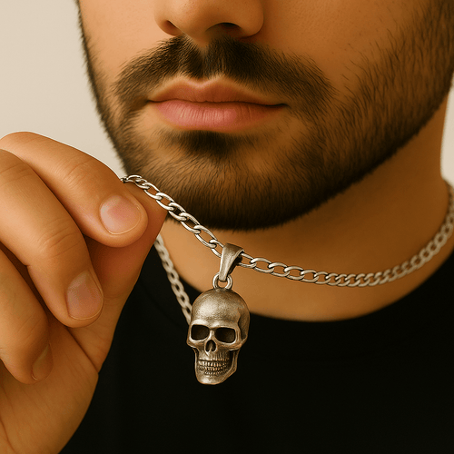 Collar Skull de Plata ley 950 - nativosjewelry