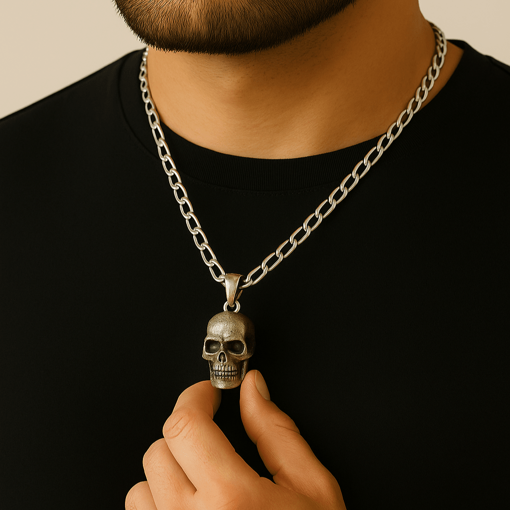 Collar Skull de Plata ley 950 - nativosjewelry