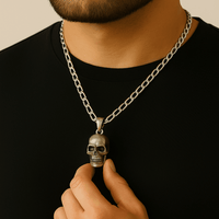 Thumbnail for Collar Skull de Plata ley 950 - nativosjewelry