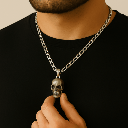 Collar Skull de Plata ley 950 - nativosjewelry