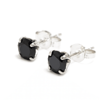 Thumbnail for Aretes con circón de cristal negro - nativosjewelry
