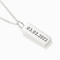 Thumbnail for Collar y Placa Personalizada Rectangular de Plata ley 950 - nativosjewelry