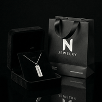Thumbnail for Collar y Placa Personalizada Rectangular de Plata ley 950 - nativosjewelry