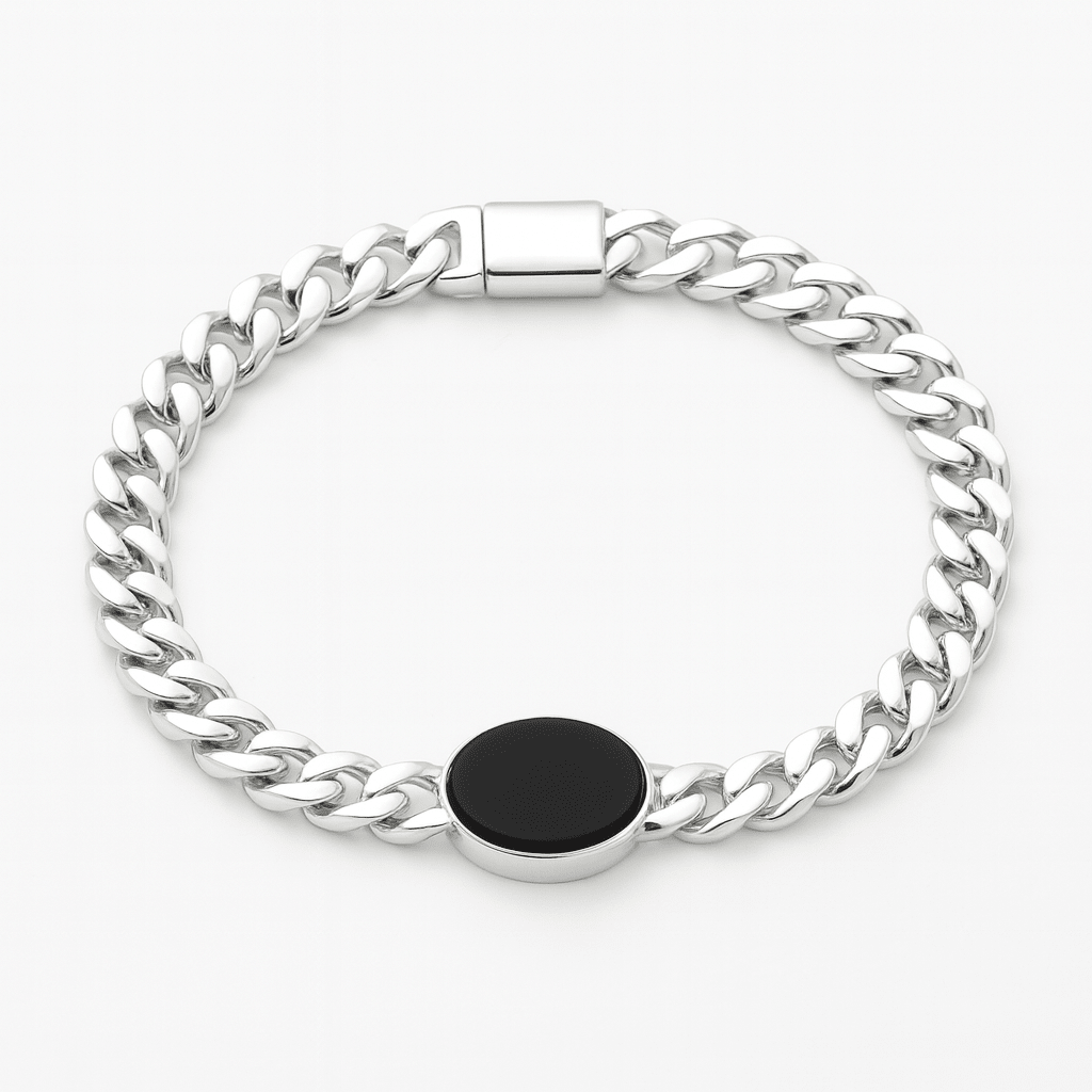 Miami Esencia Ónix 6mm — Silver Cuban Bracelet 999 (21cm) - nativosjewelry