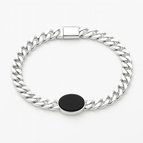 Miami Esencia Ónix 6mm — Silver Cuban Bracelet 999 (21cm) - nativosjewelry