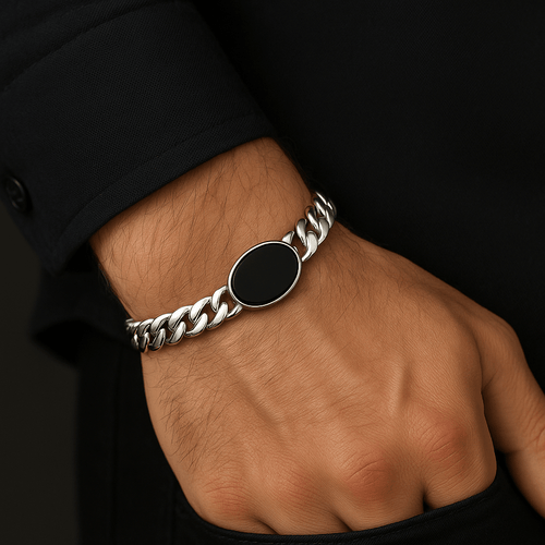Miami Esencia Ónix 6mm — Silver Cuban Bracelet 999 (21cm) - nativosjewelry