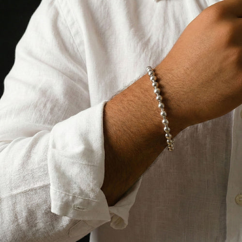 Cuentas Carácter — Silver Beaded Bracelet 950 - nativosjewelry