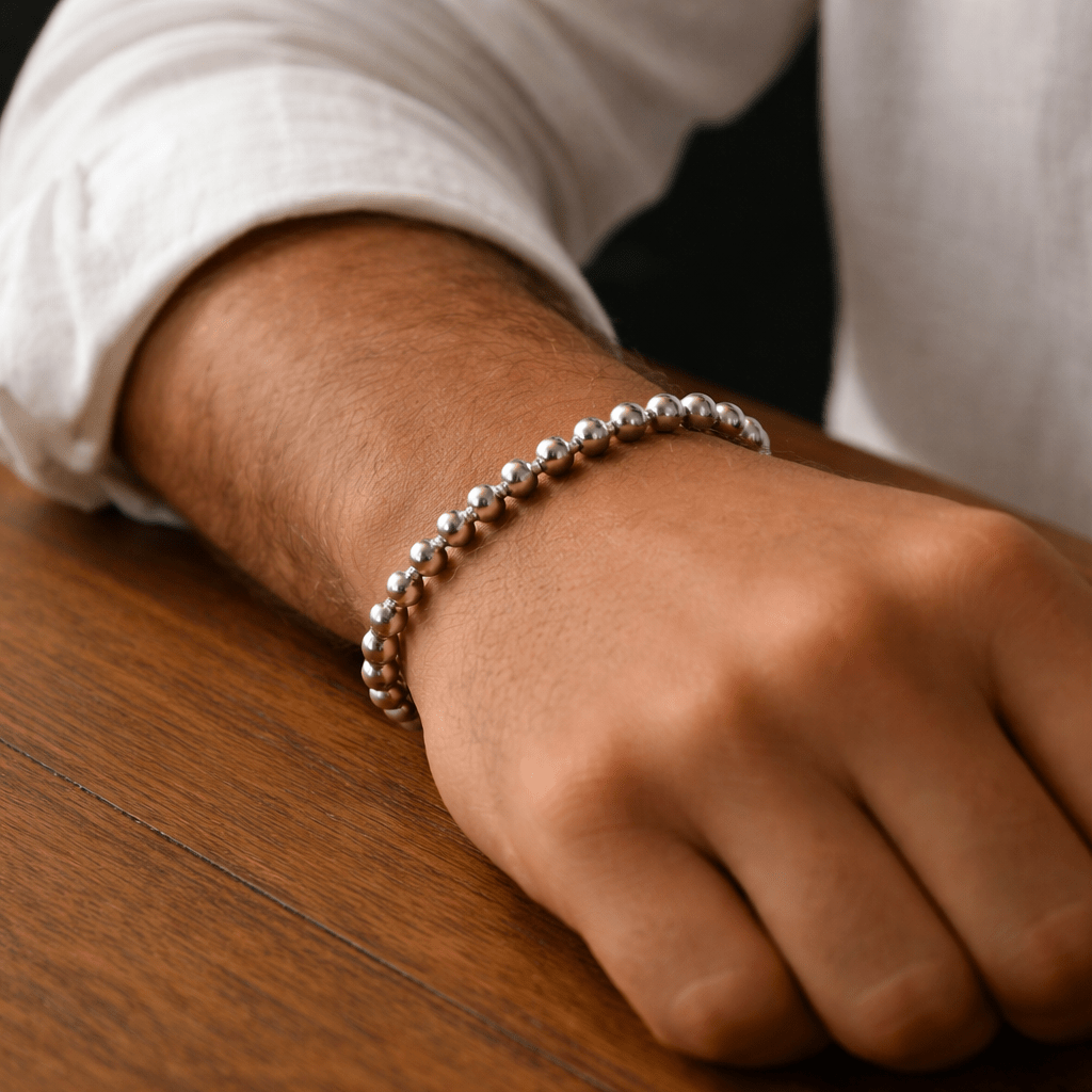Cuentas Carácter — Silver Beaded Bracelet 950 - nativosjewelry