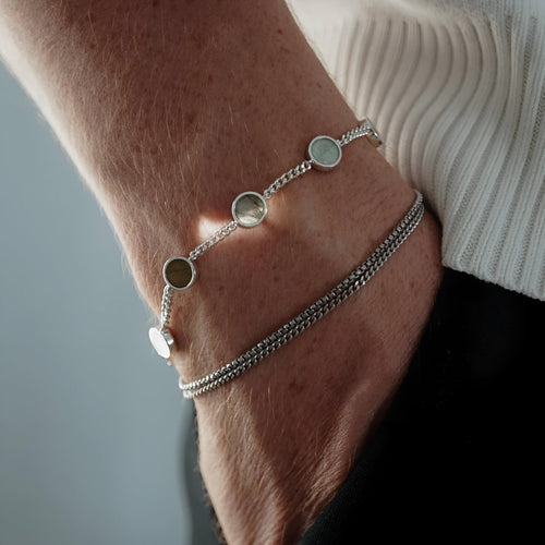 Larvikita Enigma — Larvikite & Silver Bracelet 950 - nativosjewelry