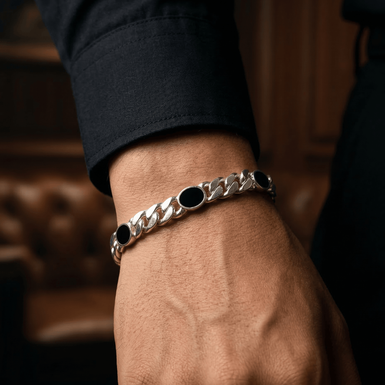 Miami Distinción Ónix — 6mm Silver Cuban Bracelet 950 - nativosjewelry