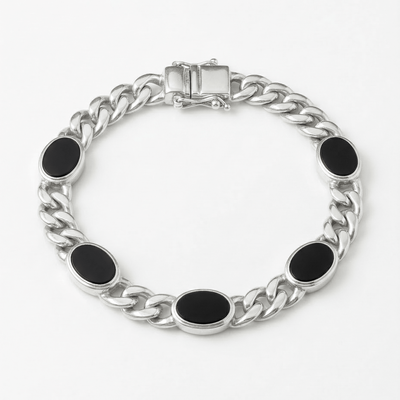 Miami Distinción Ónix — 6mm Silver Cuban Bracelet 950 - nativosjewelry