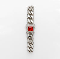 Thumbnail for Miami Poder Rubí 10mm — Silver Cuban Bracelet 999 - nativosjewelry