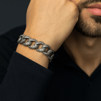 Thumbnail for Miami Snake Dominio 10mm — Burnished Silver Bracelet 950 (21cm) - nativosjewelry