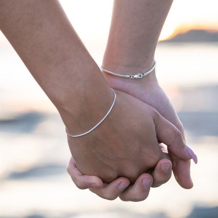 Pulseras Snake Parejas de pura Plata - nativosjewelry