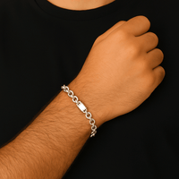 Thumbnail for Rolo Clásica 6mm — Silver Bracelet 950 (21cm) - nativosjewelry
