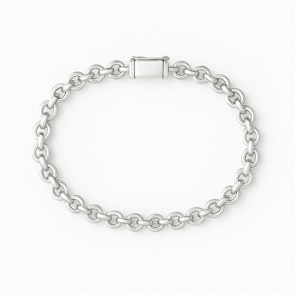 Rolo Clásica 6mm — Silver Bracelet 950 (21cm) - nativosjewelry