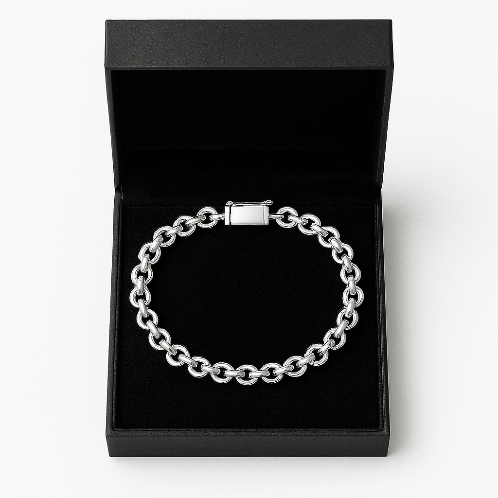 Rolo Clásica 6mm — Silver Bracelet 950 (21cm) - nativosjewelry