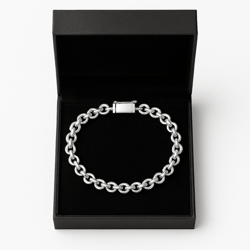 Rolo Clásica 6mm — Silver Bracelet 950 (21cm) - nativosjewelry