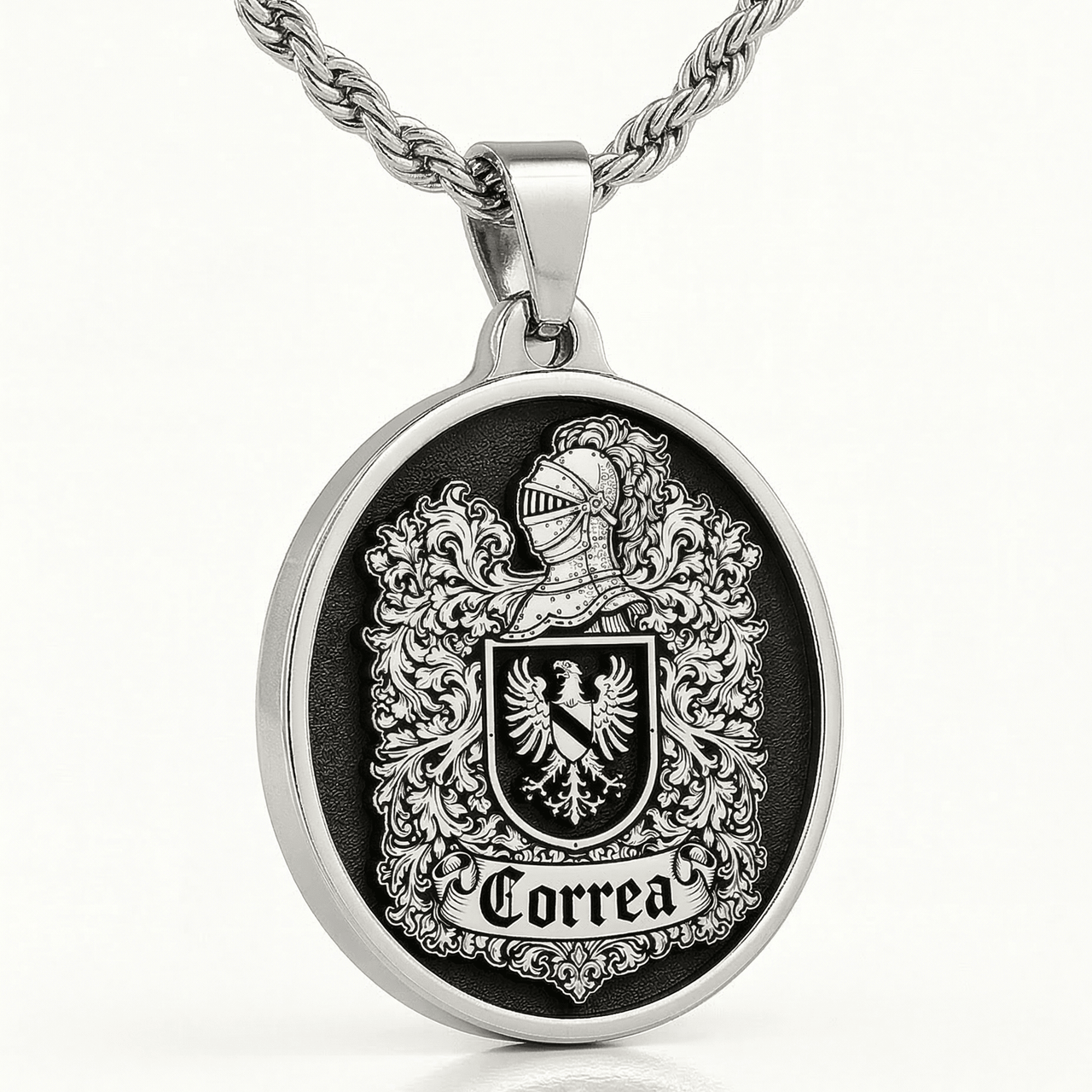 Medalla Redonda Escudo Familiar Plata 950 - nativosjewelry