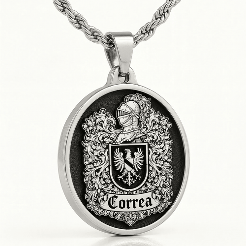 Medalla Redonda Escudo Familiar Plata 950 - nativosjewelry