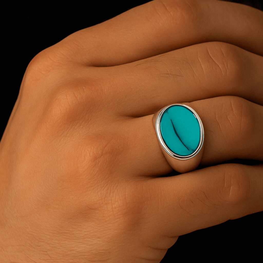 Eye Serenity — Turquoise Ring Silver 950 - nativosjewelry