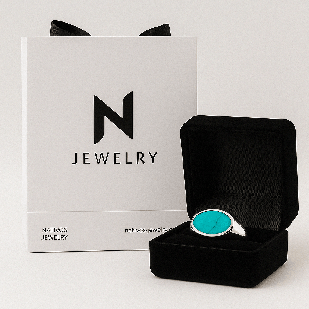 Eye Serenity — Turquoise Ring Silver 950 - nativosjewelry