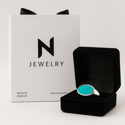 Eye Serenity — Turquoise Ring Silver 950 - nativosjewelry