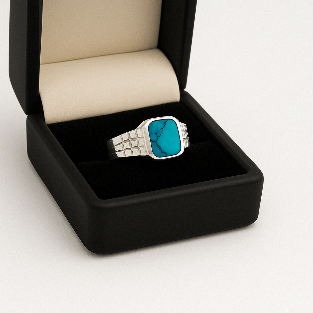 KRONOS Disciplina — Turquoise Ring Silver 950 - nativosjewelry
