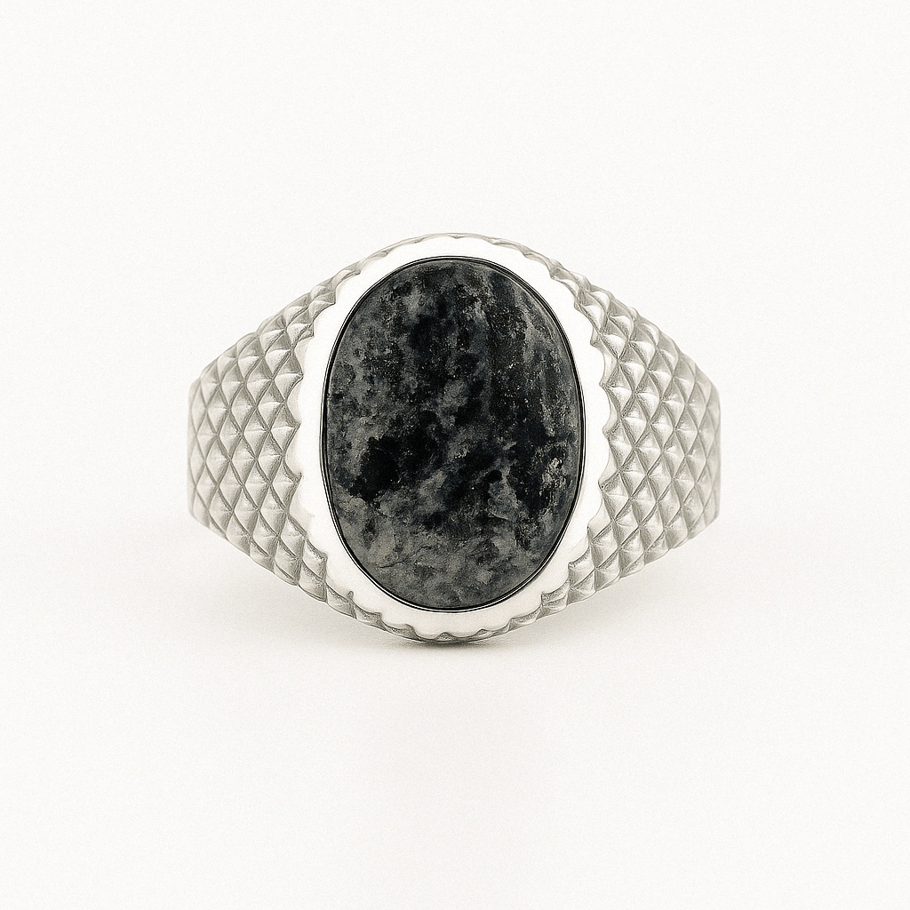 Obsidian Shield — Obsidiana Ring Silver 950 - nativosjewelry