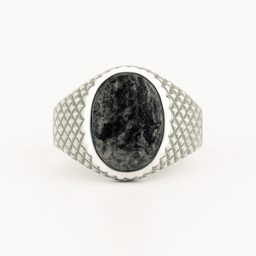 Obsidian Shield — Obsidiana Ring Silver 950 - nativosjewelry