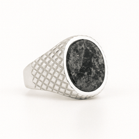Thumbnail for Obsidian Shield — Obsidiana Ring Silver 950 - nativosjewelry