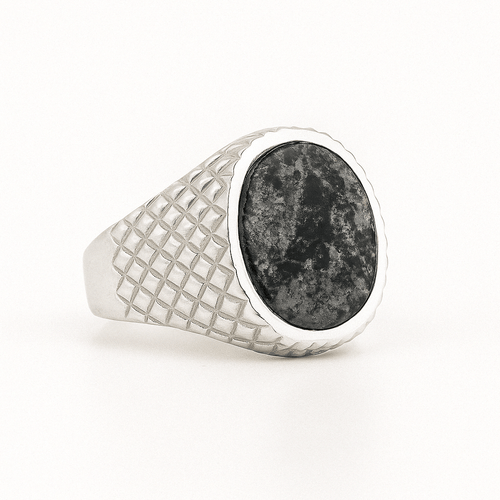 Obsidian Shield — Obsidiana Ring Silver 950 - nativosjewelry