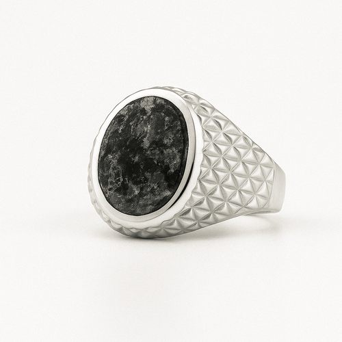 Obsidian Shield — Obsidiana Ring Silver 950 - nativosjewelry