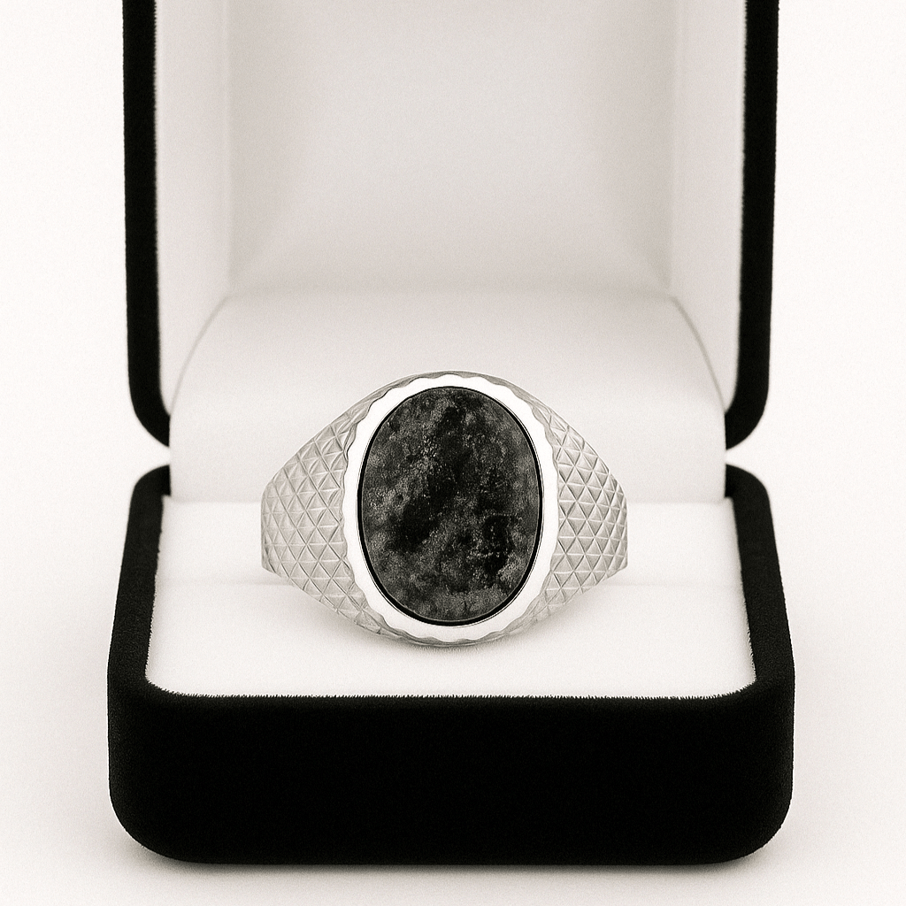 Obsidian Shield — Obsidiana Ring Silver 950 - nativosjewelry