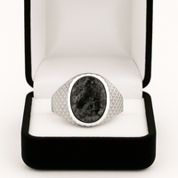 Thumbnail for Obsidian Shield — Obsidiana Ring Silver 950 - nativosjewelry