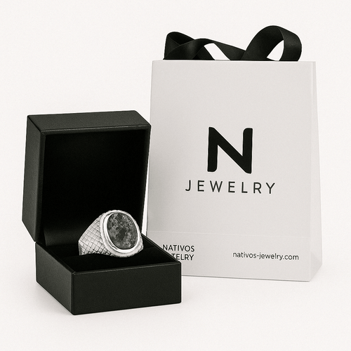 Obsidian Shield — Obsidiana Ring Silver 950 - nativosjewelry