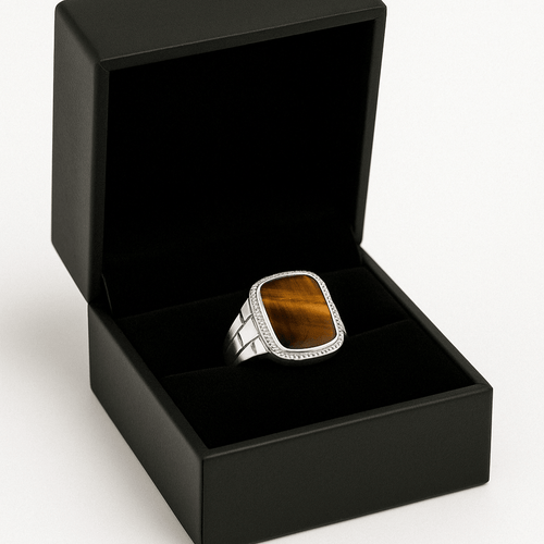 Tiger Force — Tiger’s Eye Ring Silver 950 - nativosjewelry