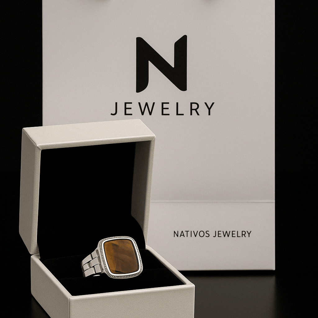 Tiger Force — Tiger’s Eye Ring Silver 950 - nativosjewelry