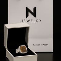 Thumbnail for Tiger Force — Tiger’s Eye Ring Silver 950 - nativosjewelry