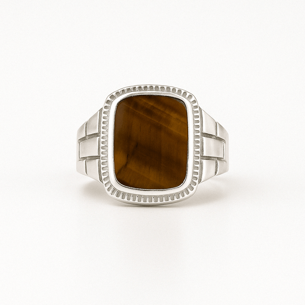 Tiger Force — Tiger’s Eye Ring Silver 950 - nativosjewelry