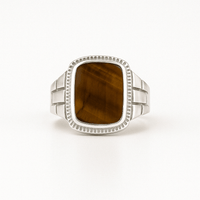 Thumbnail for Tiger Force — Tiger’s Eye Ring Silver 950 - nativosjewelry