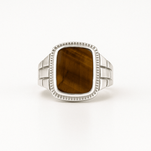 Tiger Force — Tiger’s Eye Ring Silver 950 - nativosjewelry