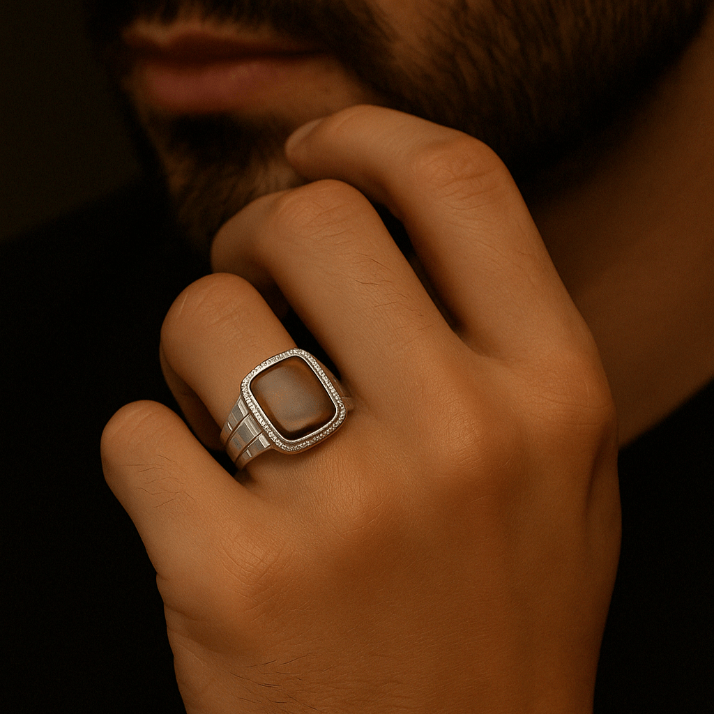 Tiger Force — Tiger’s Eye Ring Silver 950 - nativosjewelry