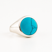 Thumbnail for Turquesa Harmony — Circular Ring Silver 950 - nativosjewelry