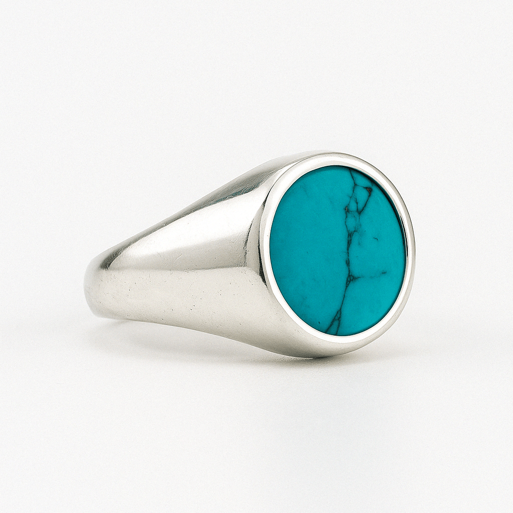 Turquesa Harmony — Circular Ring Silver 950 - nativosjewelry
