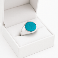Thumbnail for Turquesa Harmony — Circular Ring Silver 950 - nativosjewelry